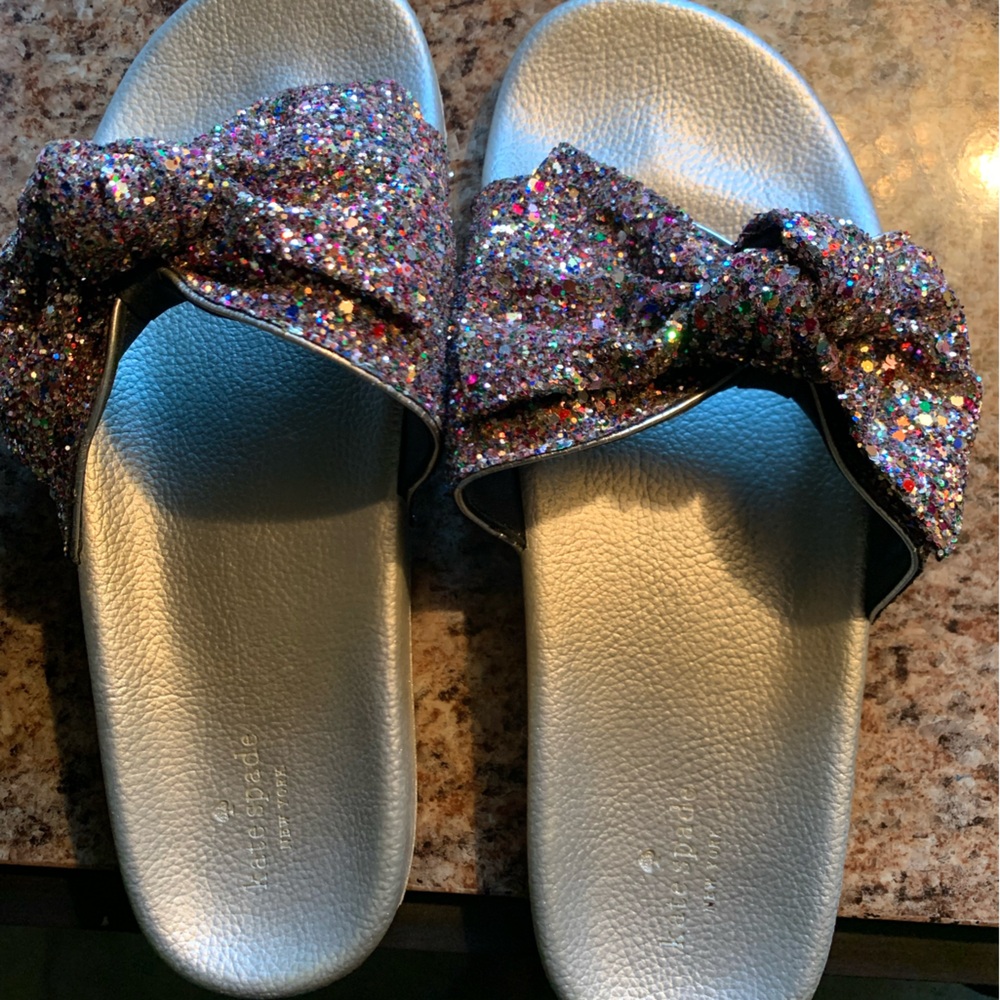 Kate Spade glittery sandals   Lightly worn